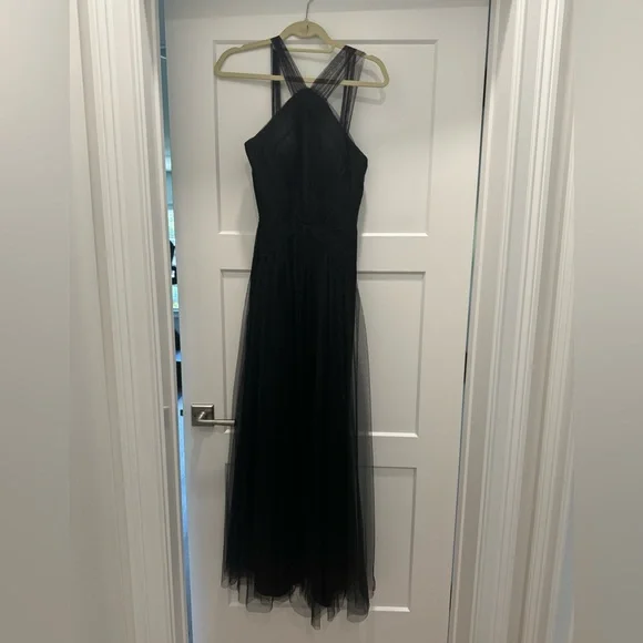 Hayley Paige Occasions Style 5765 black tulle dress size 0 - Picture 2 of 4